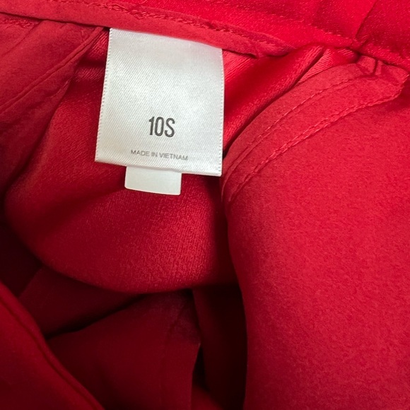 Express Editor Mid Rise Relaxed Trouser Pants Size 10S 10 S 10P LIPSTICK RED - Picture 9 of 10